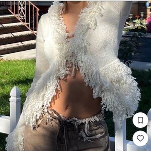 fluffy long sleeve crop top by SHEIN - size xs